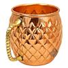Reines Kupfer Rund geformt Diamant gehämmert Design Moscow Mule Bierkrug Tasse, Am besten für Bier Cocktail Partys, Barzubehör, Volumen-600ML, Set von 6
