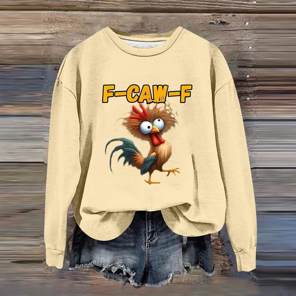 Women's Fashion Casual Long Sleeve Loose  Printed Sweatshirt