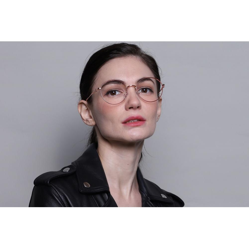 Full Rim Round Red Rose Gold Smartbuy Collection Grosmorne L120 Fashion Unisex Eyeglasses