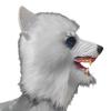 New White Wolf Mask Halloween Horror Latex Plush Animal Head Mask Party Werewolf Headgear Prop