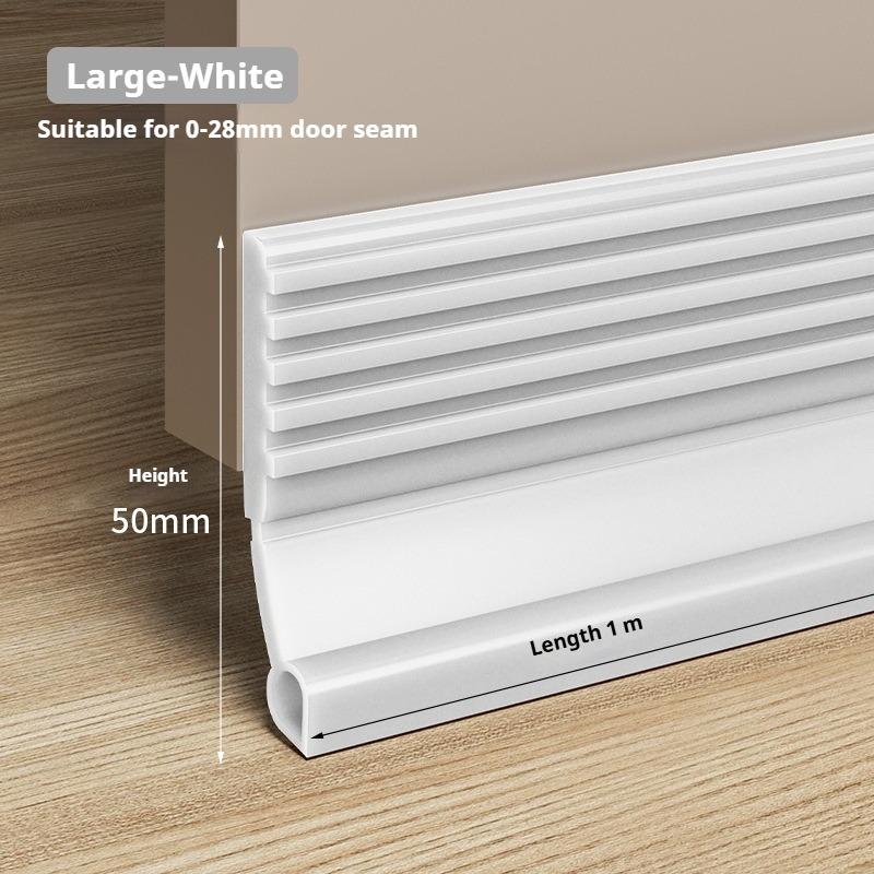28/50mm Height Door Seal Strip Flexible Soft TPE Under Door Weatherstrip 1M SelfAdhesive Dustproof Windproof Stripping