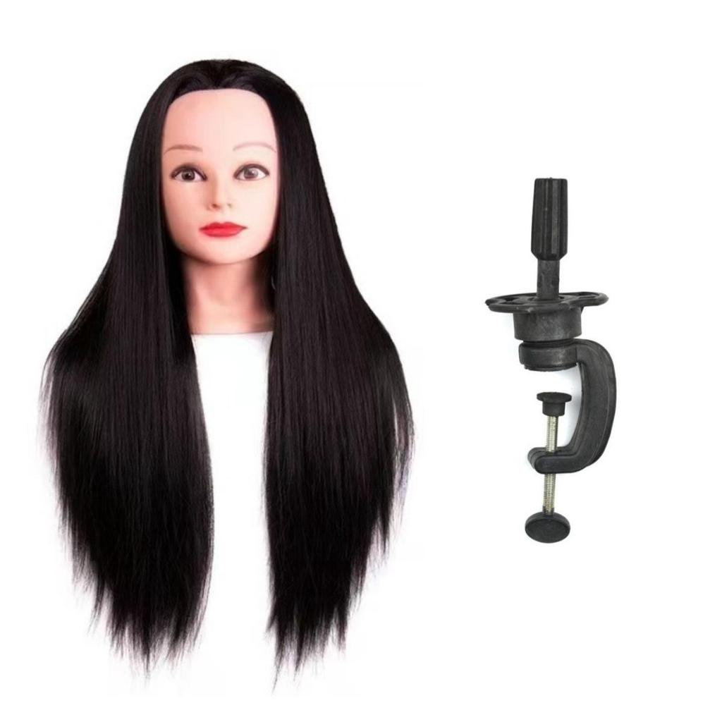 Flecht- und Styling-Mannequinkopf mit gerader Ponyfrisur – Permierbar, Färbbar und Ideal für Friseur- und Schnittübungen