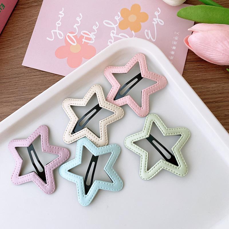 

5 Радужных Волшебных Мороженых Полая заколка-клипса в виде пятиконечной звезды Все базовое Облачная заколка для волос Сладкая заколка для волос в виде звезды Size fits all