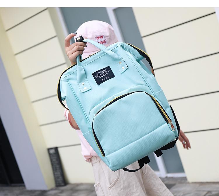 Schoolbag Mommy Bag Large Capacity Multifunctional Fashion Shoulder Maternal and Infant Bag Waterproof Maternity Bottle Diaper Backpack