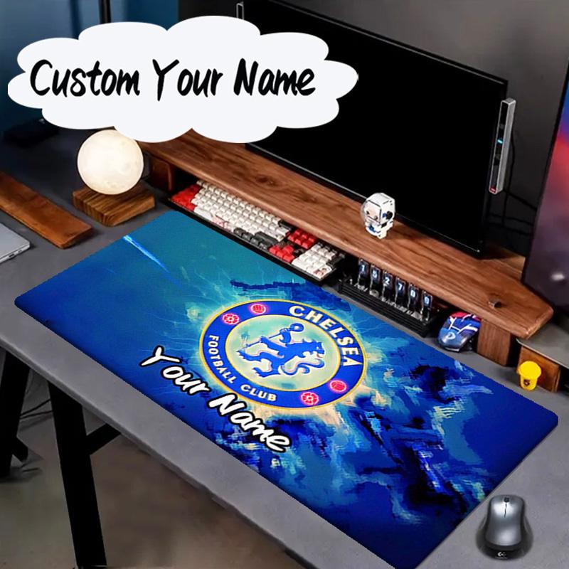 Custom Name Mouse Pad Blue Chelsea Football Club Logo Mouse Pad, Gaming Mouse Pad, Keyboard Pad, Desk Decor for Computer Notebook Fan Birthday Gift