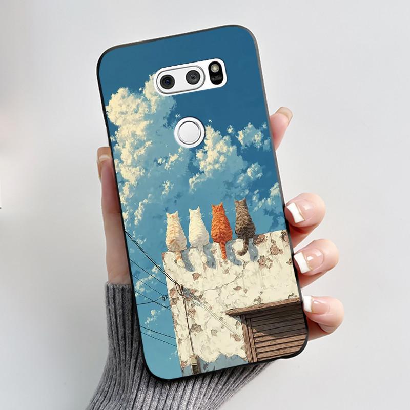 Casing For LG V30 V30+ V30S V30S+ V35 V35+ ThinQ Slim Soft Black Silicon Case Aesthetic Luxury Cute Cool Boys Girls Back Cover