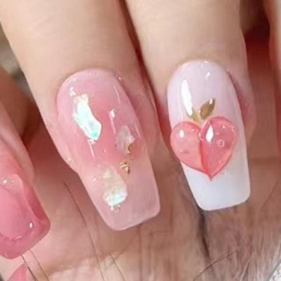 20Pcs/Pack Nail Beauty Lightweight Beautiful Decorative Ladies Peach Heart Nail Art Decorations Parts Nail Charms