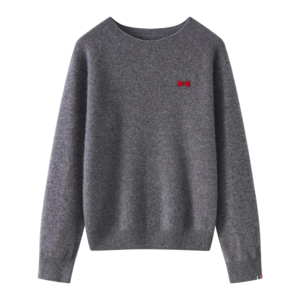 Women's 100% Pure Cashmere Knit Long Sleeve Sweater - Soft & Loose Fit for Autumn and Winter.