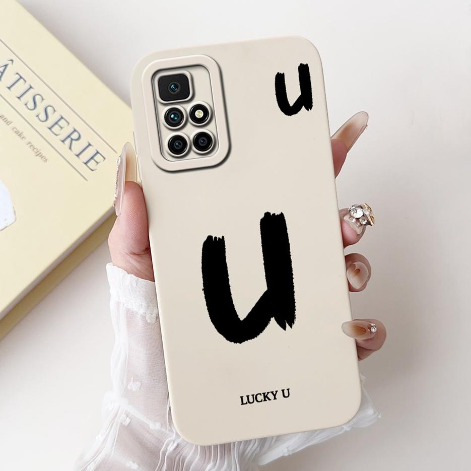 For Xiaomi Redmi 10 Case Fashion Lucky Letters Cover Shockproof Soft TPU Phone Case For Xiaomi Redmi 10 Prime Redmi10 2022 Shell