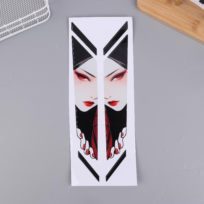 1Pair Waterproof Bike Front Suspension Fork Decals Peeking Eyes Bicycle Front Fork Stickers For Mountain Bike Off Road Bike