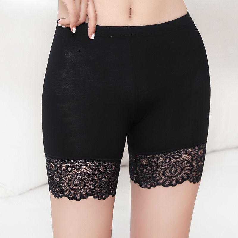 

Бесшовное нижнее белье, шорты, женские мягкие хлопковые защитные шорты, женские сексуальные кружевные черные боксеры, женские шорты для мальчиков больших размеров XXL чёрный