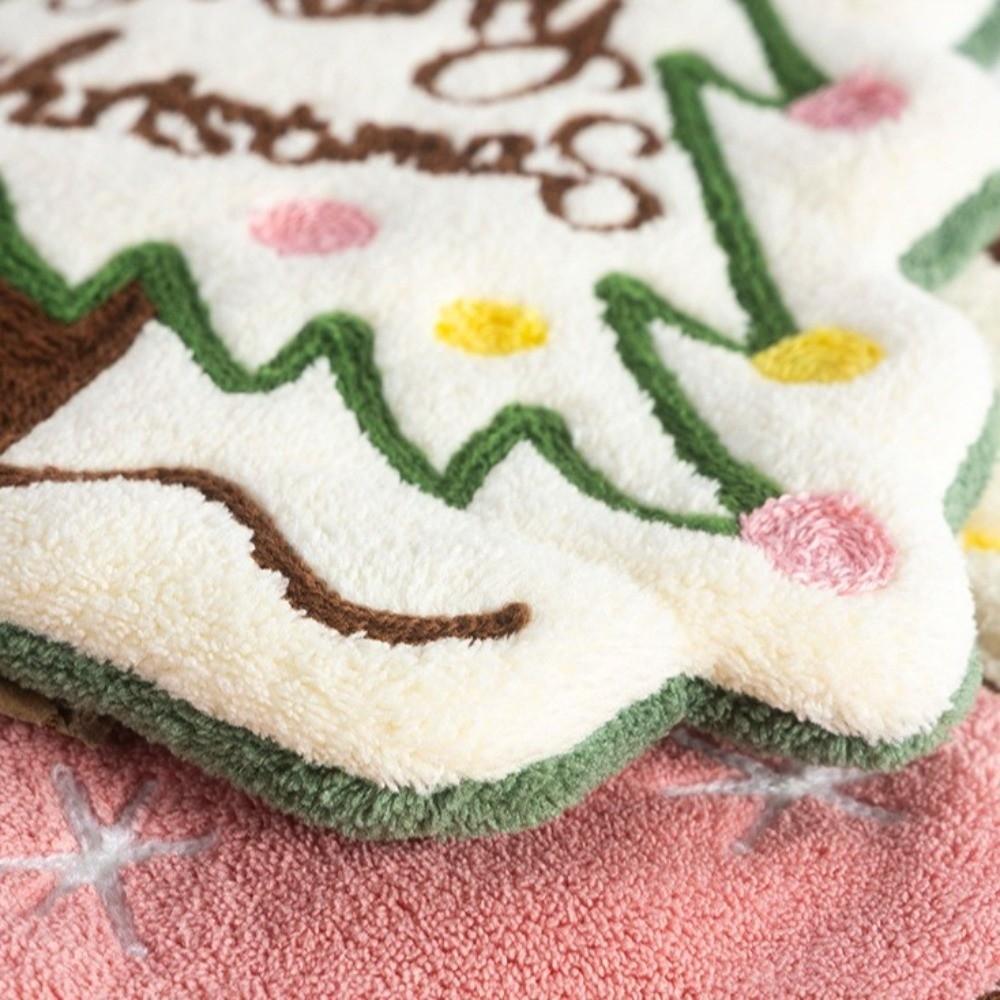 Creative Cartoon Snowman Christmas Hand Towel Coral Fleece Quick-drying Wipe Cloth Christmas Decor Absorbent Bathroom Hand Cloth