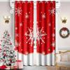 2PCS Digital Printing Christmas Curtain Snowman Xmas Tree Small Window Curtain Bedroom Polyester Curtain For Living Room