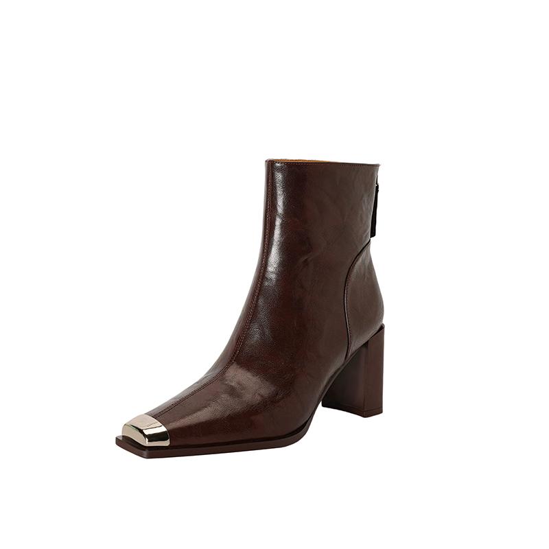 

Мода 2024 Новые Осенние Женские Ботильоны Модные Ботильоны с Квадратным Носком Зимние Современные Женские Туфли на Высоком Каблуке 40(US 8)