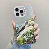 Mountains And Plains Fresh Flowers Laser Phone Case For iPhone 14 15 16 Pro Max Plus 13 Mini 11 12 Pro Max Shockproof Back Cover