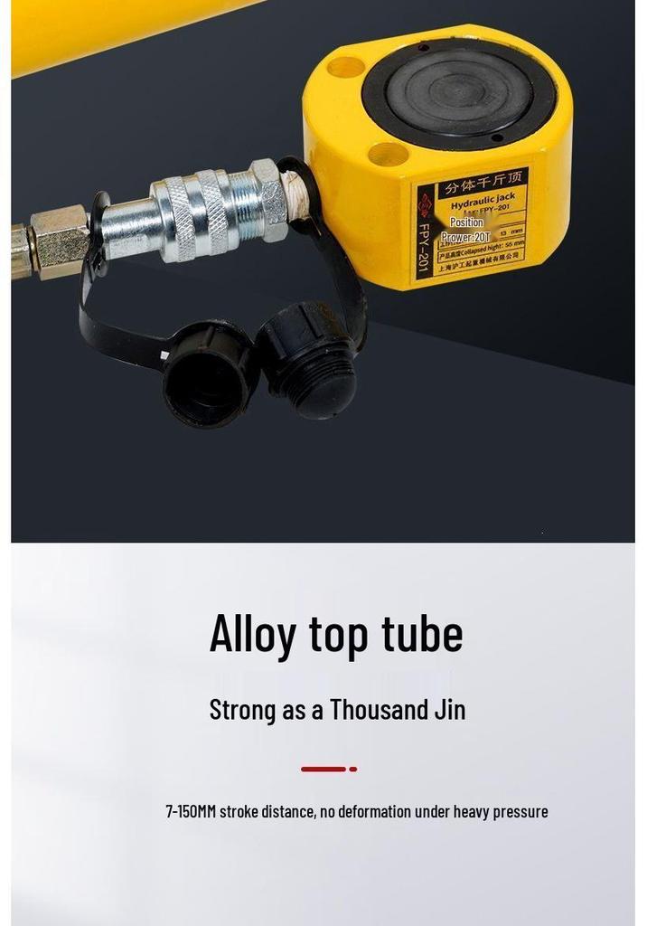 Split Ultra-Thin Hydraulic Cylinder: 5T, 10T, 20T, 30T, 50T, 100T - Extended and Short Types