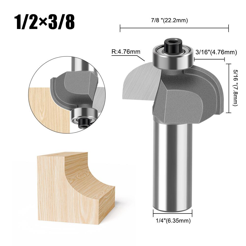 Holzbearbeitung Anfaswerkzeug Nutfräser R-Winkelmesser 1/2 Griff 1/4 Griff Kantenfräser Linienanreißmesser Trimmmaschine Gravur