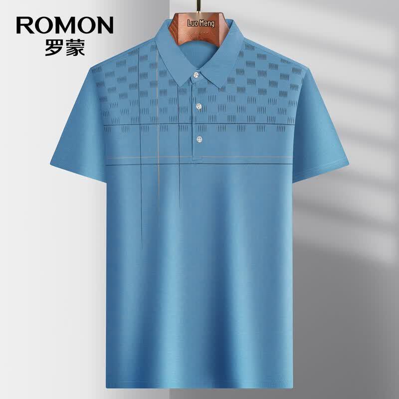 Мужская футболка-поло с коротким рукавом ROMON 165 синий