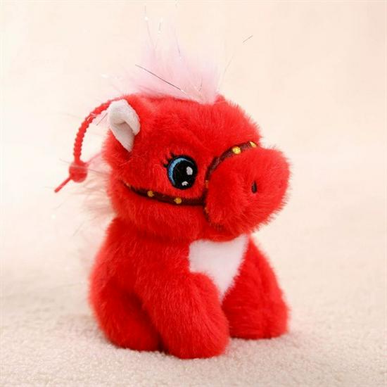 Cute Horse Plush Keychain Doll - Cartoon Backpack Ornament & Kids' Gift