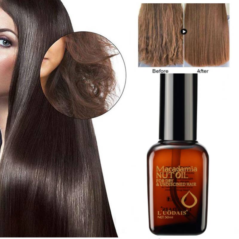 Huile capillaire à l'argan 50 ml, lisse pour cheveux bouclés et raides, soin des cheveux secs, crépus et abîmés