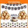 Party Birthday Theme Decor Suit Supplies Set Balloon Caketopper Banner