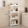 3/4 Tier Slim Rolling Storage Cart Narrow with Rolling Wheels Mobile Shelving Unit Space-Saving Tower Rack Dorm Room