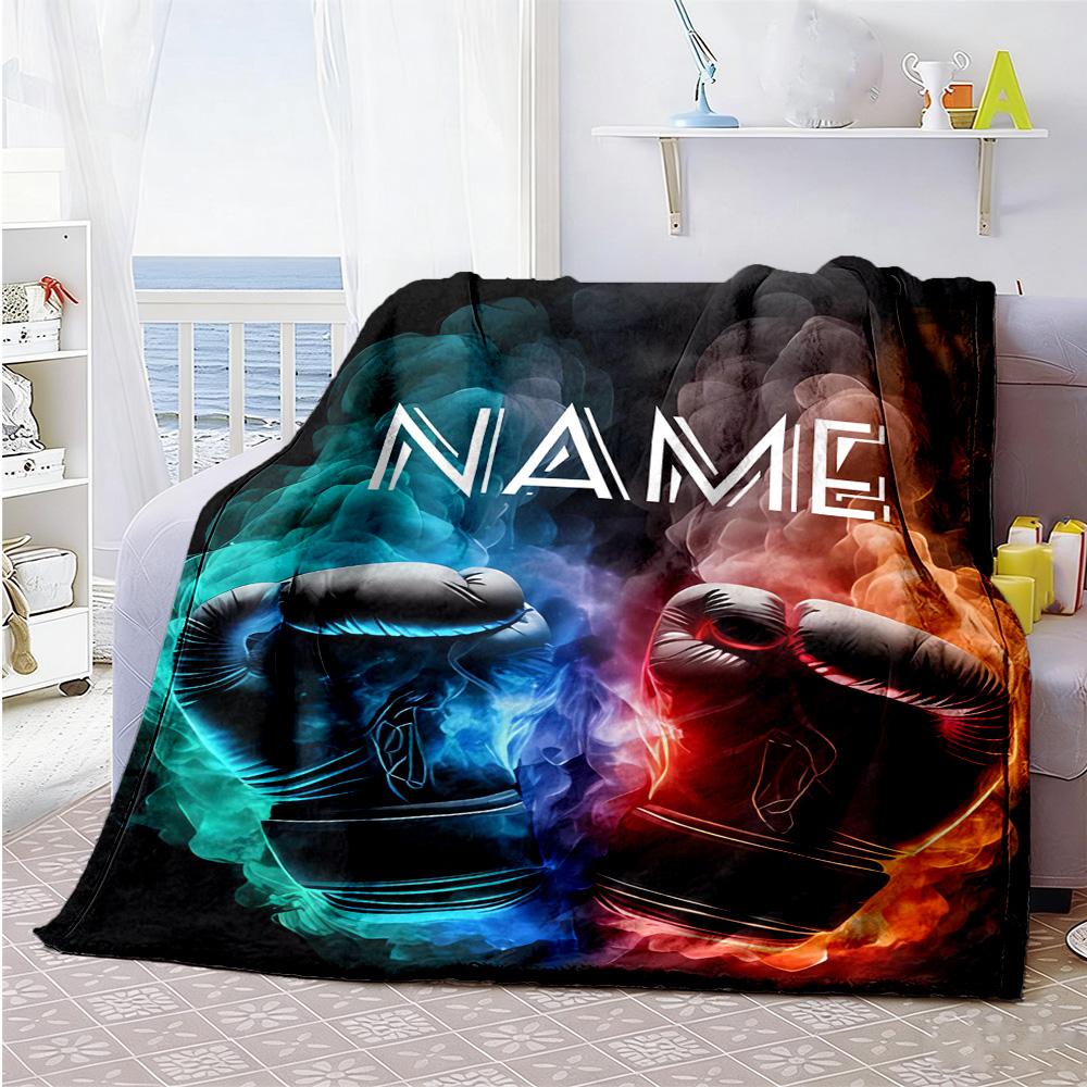 Gloves Customize Your Name Blanket Throw Customizable Blanket Soft Warm Cozy Versatile for Picnics Nap Home Decor Bed Ideal for All Seasons