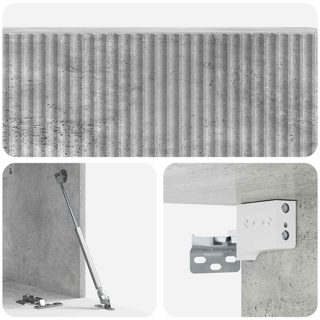 Wall Mounted TV Cabinet Concrete Grey 98 x 31 x 30 cm