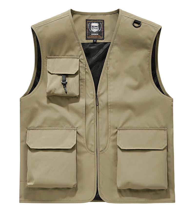 

Многокарманный сетчатый жилет без рукавов для рыбалки, походов, фотографии и использования в качестве униформы Small (S)