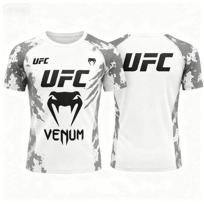 T-shirt da uomo Moda Asciugatura rapida Casual Traspirante Girocollo Manica corta Top Estate UFC Boxe Competizione di combattimento