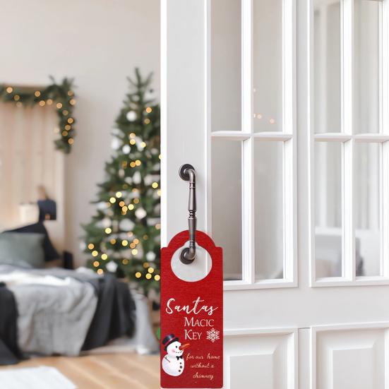 Weihnachten Holz Türklinke Strumpf Dekor Dekoration Weihnachtsmann Schneemann Urlaub Türgriff Aufhänger Anhänger Party
