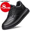 Lyxmärke Mode Läder Hiss Sneakers Herr Bekväma Andningsbara Fritidsskor Höjdökande Innersula 8cm Hiss Herrskor