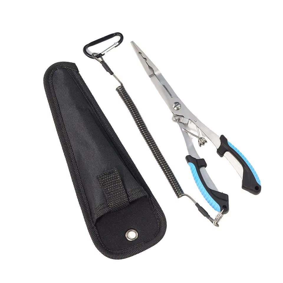 Multi-functional Stainless Steel Fishing Pliers with Clamp Head Fishing Pliers with Sheath and Lanyard Fishing Pliers Scissors
