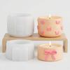 Bow Pattern Candle Cup Mold Silicone Plaster Storage Box Mold Aromatherapy Cup Mold  Gift Making