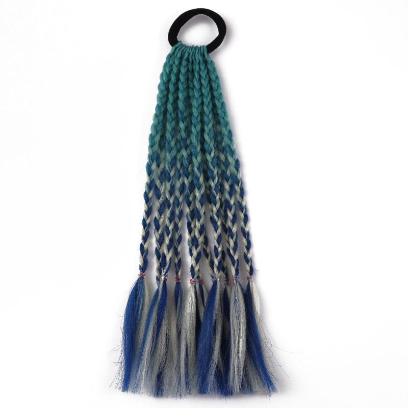 Children's Wig Dreadlocks Hair Accessories Bow Tie Style Colorful Braided Hair Ties Girls' Short Stage Cute Ombre Ponytail