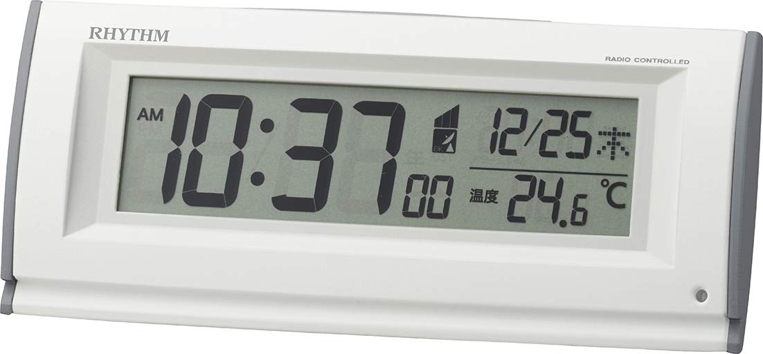 

RHYTHM Alarm Clock Radio Clock Dark Automatic Light White 8RZ216SR03 6.7x16x4.5cm