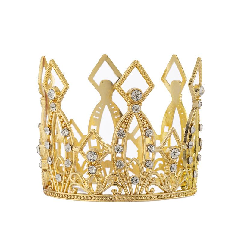 Flowers and Decorations Birthday Baking Crown Children's Round Performance Studio Crown Pearl Headdress