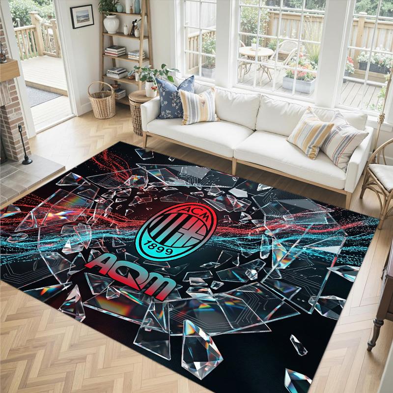 AC Milan Design Crystal Velvet Carpet Cozy Non?Slip Printed Rug For Bedroom Living Room Entrance