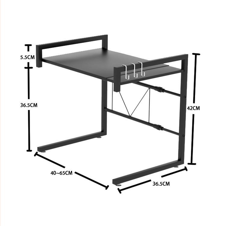 Retractable Multi-layer Kitchen Storage Rack for Microwave and Rice Cooker