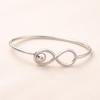 Infinity Silver Cuff Bracelet – 925 Sterling Silver Minimalist Bangle, Handmade Jewelry for Women