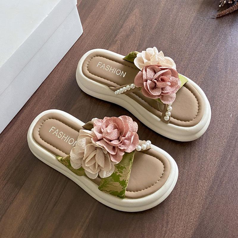 Versatile Sandals Beach Shoes Flower French Beautiful with Skirt Cool Slippers Women's 2025 New Summer Fashion