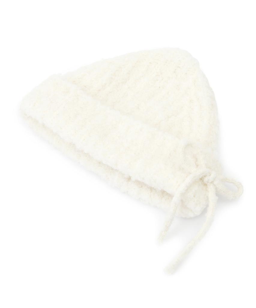 Eondeokeonteulolseutyudio Winter Ribbon Boucle Beanie / Mohair Boucle / Iv