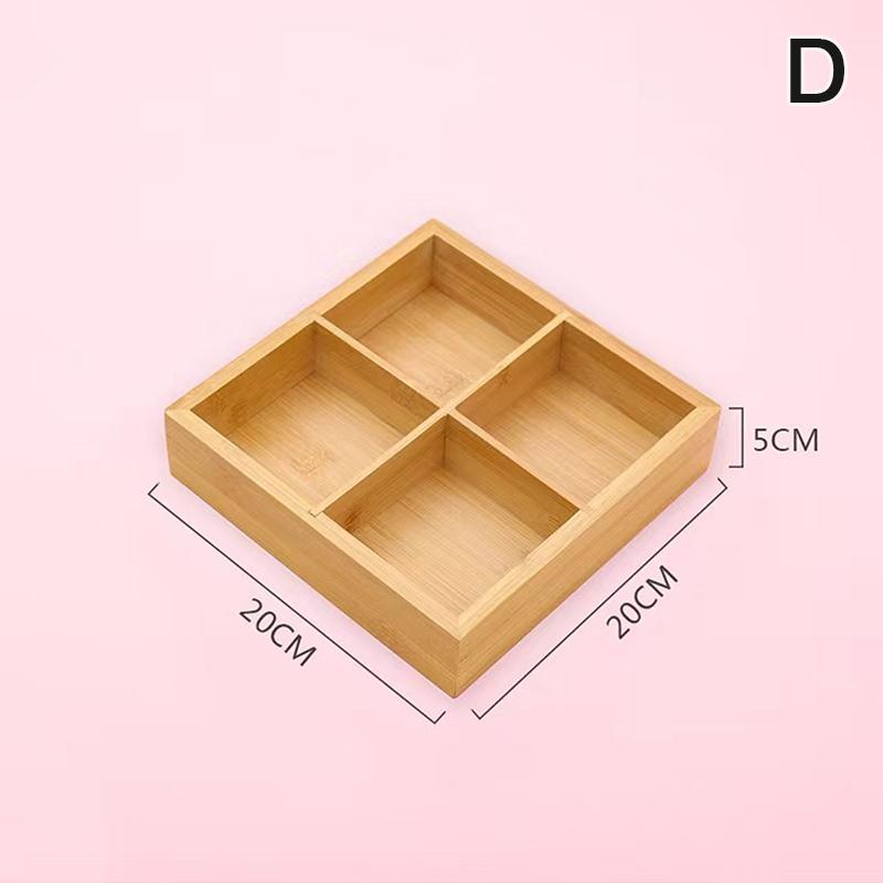 Creative Multi-Grid Tray  Pot Side Dish Plate Divider Tray Snack Plate Platter Nut Plate Wooden Box Saucer Tray