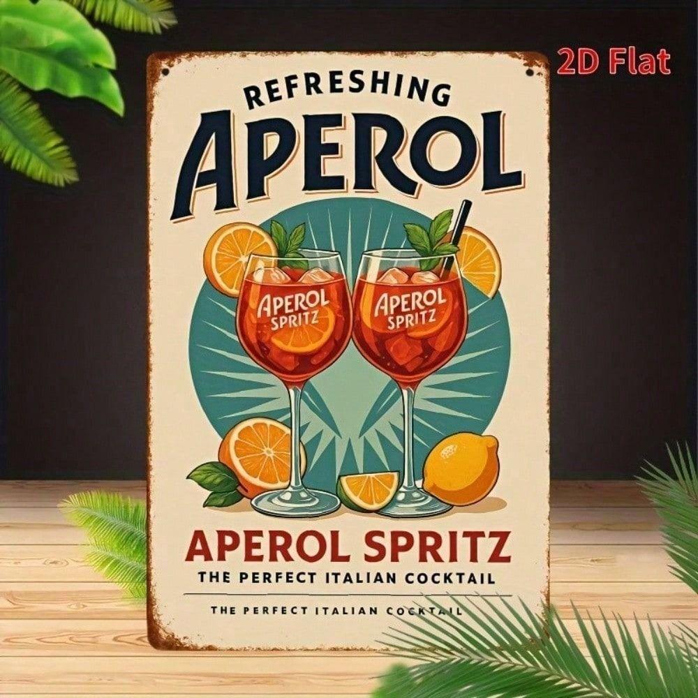 Vintage Aperol Spritz Metal Poster 8x12 Inch Retro Bar Wall Decor