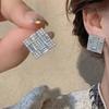 Silver Needle Ultra-Shiny Rhinestone Diamond Stud Earrings - Exquisite, Luxurious, and Stylish Accessories for Women.