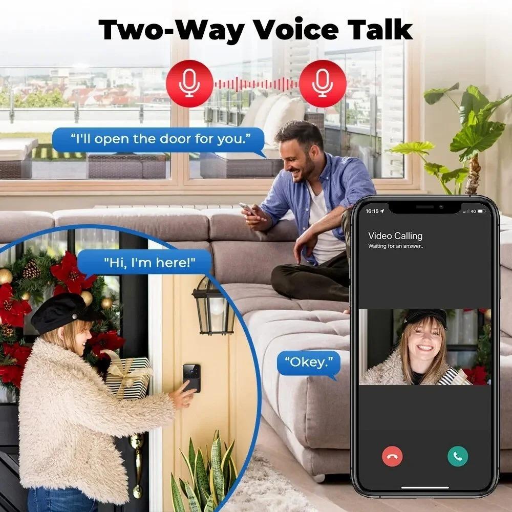 Vzdálený přístup Smart Video Doorbell Infrared Night Vision Wifi Video Door Bell Bezdrátový domovní zvonek