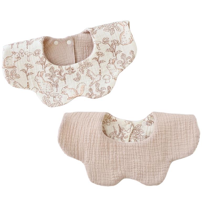 Klasse A Baumwoll-Lätzchen mit Blütenblatt-Design: Sechslagige Gaze, Spucktuch, Doppelseitiges Design.