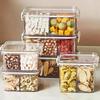 Versiegelte Kunststoff-Lebensmittelaufbewahrungsbox mit Fächern, Lebensmittelqualität, leer, für Müsli, Süßigkeiten, Trockenwaren, Gewürzbox mit Deckel, Kühlschrank-Aufbewahrungsglas, Behälter