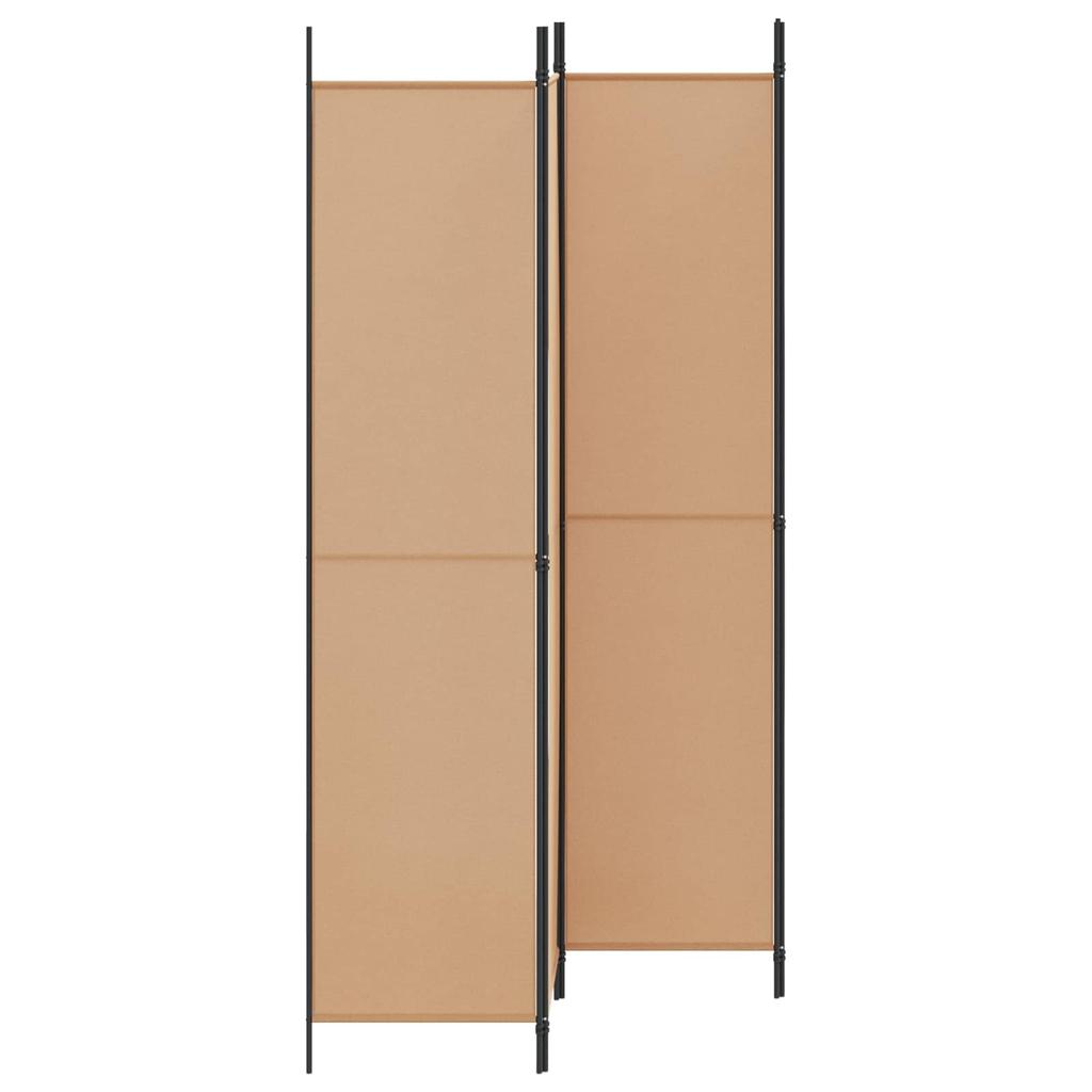 4 Panel Room Divider Beige 200 X 220 Cm Fabric
