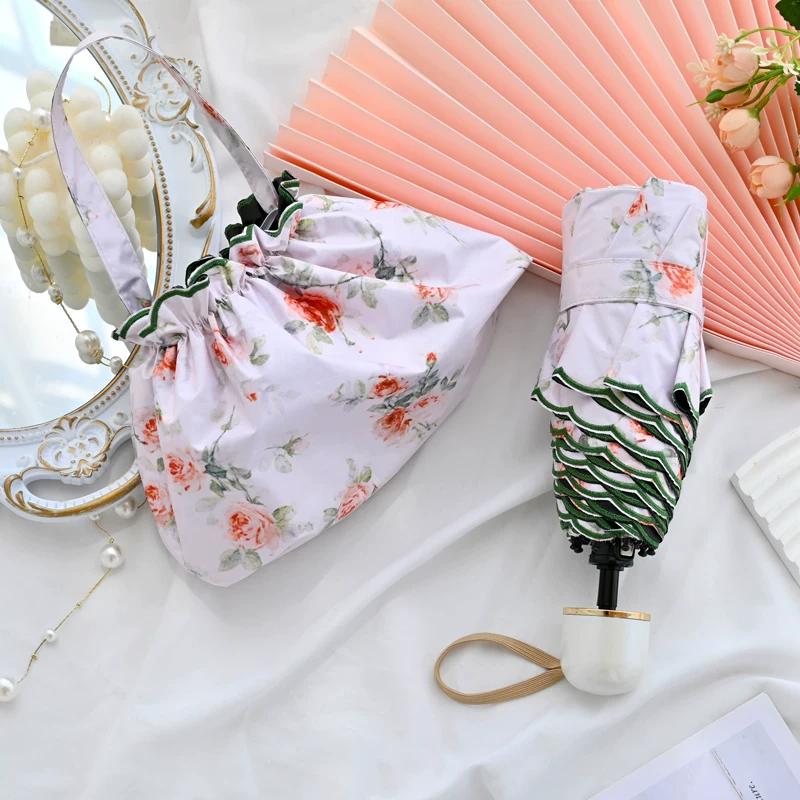 Full-Automatic Sun Umbrella Women's Dual-Use Retro Umbrella Automatic Shrink Parasol Women's UV Protection UPF50 +
